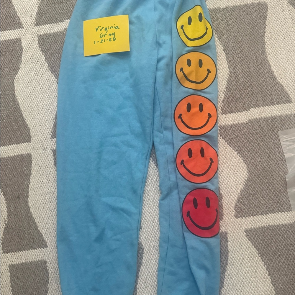 Aviator Nation Aqua Smiley Sundown Sweatpants Size Small Excellent Condition